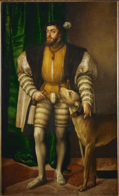 Emperor Charles V with His Ulm Mastiff by Jakob Seisenegger